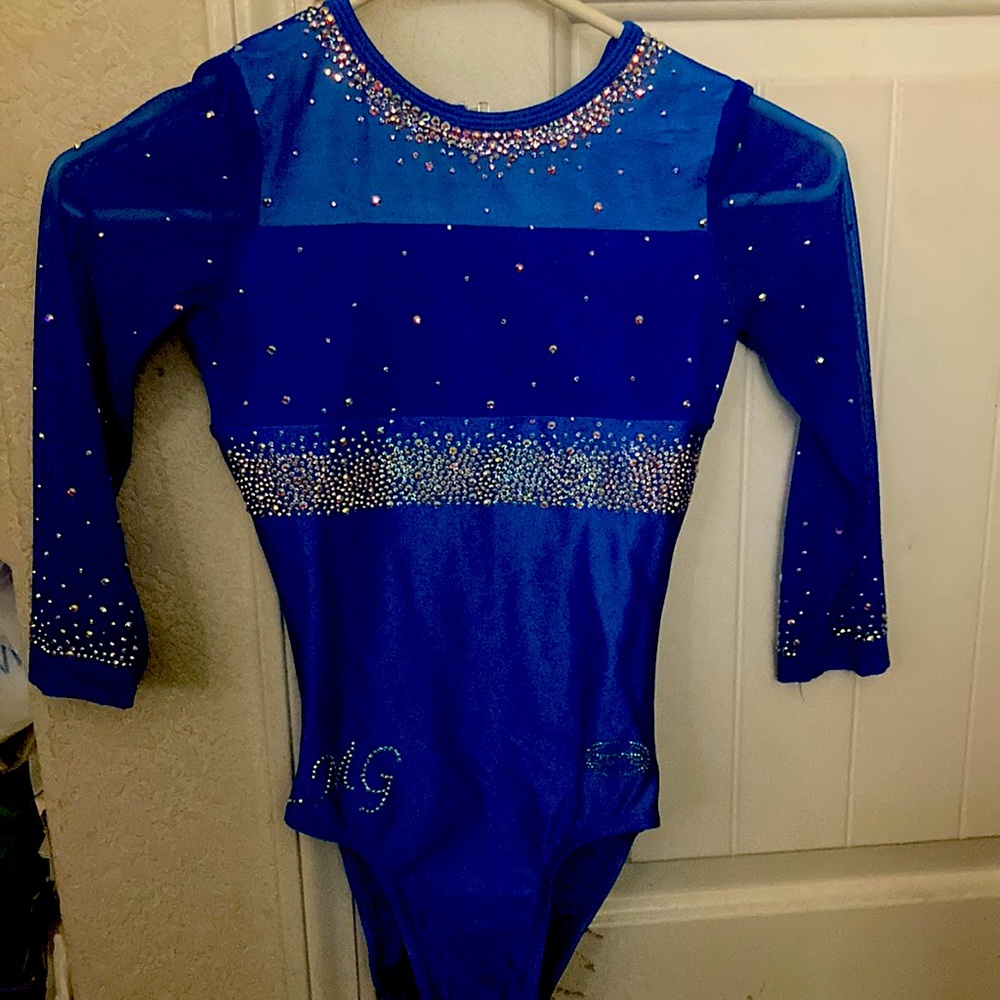 Zone blue leotard with Diamond sequin